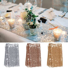 30x180cm Gold Rose Gold Silver Sequin table runner for Party table cloth Weddings Decoration Table Runners 2024 - buy cheap