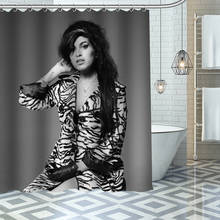 Занавеска для душа Amy Winehouse, водонепроницаемая тканевая декоративная Шторка для ванной, моющаяся, под заказ 2024 - купить недорого
