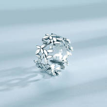 Anéis de folha de prata esterlina 925 vintage boêmia, para mulheres, joia statement da moda, anel ajustável para dedo, presentes para meninas 2024 - compre barato