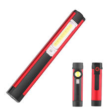Мощный рабочий светильник COB светодиодный вспышка светильник USB с магнитными разъемами для Перезаряжаемые фонарь с Предупреждение светильник красный, белый светильник 2024 - купить недорого