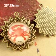 40pcs/lot Antique Bronze Gothic Round Cabochon Base 25mm Inner Size Cameo Settings (without Glass Cameo) 2024 - buy cheap