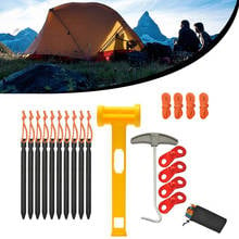 Portable Camping Tent Nail Wind Rope Set Outdoor Hiking Canopy Hammer Buckle Accessories 2024 - buy cheap