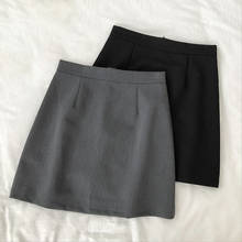 Coreano sólido A-Line mujeres falda Oficina damas alta cintura Kawaii faldas Vintage Casual lindo dulce por encima de la rodilla faldas 2024 - compra barato