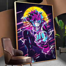 Arte de pared Modular de Anime púrpura Deku My Hero Academia, lienzo de decoración para el hogar, imágenes impresas en HD, pintura, obra de arte para sala de estar, sin marco 2024 - compra barato