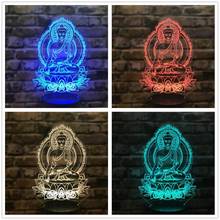 Lâmpada de mesa ilusão 3d usb, alto-falante bluetooth modelo buda luz noturna decoração quarto melhor presente 2024 - compre barato