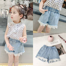 2020 New Summer Kids Short Denim Shorts For Girls Fashion Lace Short Princess Jeans Children Pants Shorts Casual Girls Clothing 2024 - buy cheap