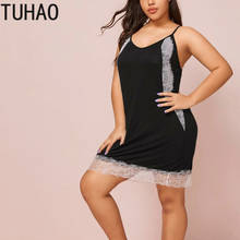 TUHAO 2020 Summer Sexy Nightclub Dress oversized 8XL 7XL 6XL 5XL 4XL Lace Base Sexy Vest Dresses Party Dress clothes WM38 2024 - buy cheap