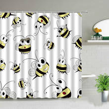 Cute Cartoon Farm Animal Bee Shower Curtains Floral Plant Scenery Bathroom Waterproof Bath Screens Cloth Curtain Set With Hooks 2024 - buy cheap