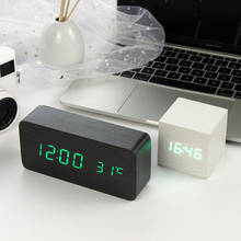 LED Wooden Alarm Clock Watch Table Voice Control Digital Wood Despertador Electronic Desktop USB/AAA Powered Clocks Table Decor 2024 - buy cheap