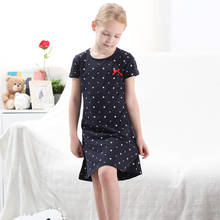 Vestidos infantiles para niñas de manga corta de algodón, vestidos de estrellas de princesa de 1 a 13 años, ropa informal 2024 - compra barato