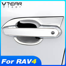 Vtear para toyota rav4 2021 2020 2019 acessórios abs chrome maçaneta da porta tigela guarnição capa exterior modificação proteção adesivo 2024 - compre barato