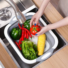 Tabla de cortar plegable para cocina, cesta de almacenamiento multifuncional para lavar vegetales y frutas 2024 - compra barato
