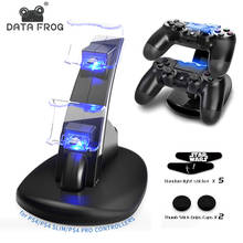 Игровой контроллер Data Frog, зарядная док-станция с двумя светодиодами USB, зарядная подставка для Sony PlayStation 4 PS4/PS4 Slim/PS4 Pro 2024 - купить недорого