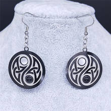 Nó irlandês yin yang fofoca opala aço inoxidável balançar brincos afawa cor prata earing jóias boucles d oreille femme exs02 2024 - compre barato