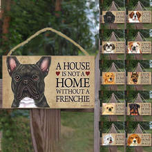 Placa de madeira retangular para decoração de casa, placa de sinal de animal, acessório para cão de estimação, decoração rústica de parede da amizade 2024 - compre barato