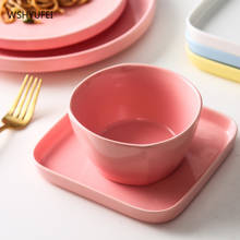 Simple creative candy color glaze ceramic tableware fruit salad bowl household noodle soup bowl exquisite ceramic tableware 2024 - buy cheap