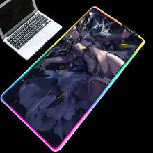 Alfombrilla de ratón RGB brillante con estampado en HD para ordenador, almohadilla antideslizante con diseño de chica oscura, Anime, 900x300mm, 800x300mm 2024 - compra barato