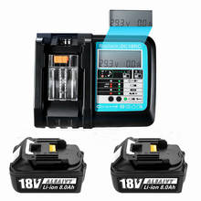 Bateria recarregável para makita, bateria de lítio de 18v e 8000mah, com carregador de led, bl1840 bl1830 bl1860 lxt 400, 2021novo 2024 - compre barato