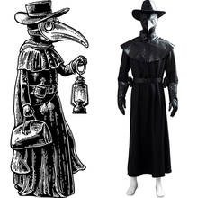 Fast delivery NEW Steampunk Plague Doctor Cosplay Costume Long Robe Outfit Cosplay Costume Halloween Carnival Costume men jacket 2024 - buy cheap