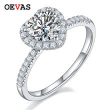 OEVAS Real 1 Carat D Color Moissanite Bridal Ring 100% 925 Sterling Silver Sparkling Heart Wedding Engagement Party Fine Jewelry 2024 - buy cheap