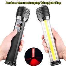 New aluminum alloy LED flashlight 7mode torch flashlight built-in 8000mah battery super bright LCD display rotary zoom P70+COB 2024 - buy cheap