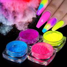 1 conjunto de néon pigmento em pó unhas fluorescentes glitter conjunto shinny poeira diy gel polonês manicure para decoração da arte do prego acessórios 2024 - compre barato