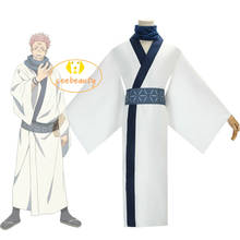 Disfraz de Anime Jujutsu Kaisen Ryomen, Cosplay, Yuji Itadori, Kimono, Hanfu, corsé azul, calcetines de dos dedos para fiesta de Halloween 2024 - compra barato