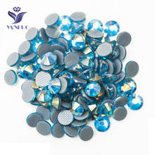 Yanruo 2058hf aquamarine ab hotfix cristal ferro em cristais strass com cola contas redondas para roupas 2024 - compre barato