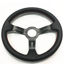 330mm 13inch black color Spoke Deep Dish Real Leather ND Tuning Drifting Racing Steering wheel red line 2024 - buy cheap