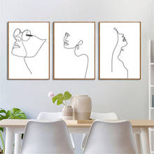 Abstract Lady Face Canvas Prints One Line Drawing Wall Art Painting Woman Body Poster Minimalist Print Picture Living Room Decor 2024 - buy cheap