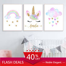 Cloud Rainbow Print Unicorn Christmas Canvas Painting Wall Art Poster Children Nursery Art Nordic Picture Baby Home Decoration 2024 - buy cheap