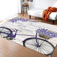 Pastoral Style Lavender Bicycle Carpets for Living Room Household Bedside Rug Sofa and Coffee Table Blanket Office Floor Mat 2024 - buy cheap