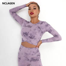 NCLAGEN Yoga Top Push-up Long Sleeve Sports Shirts Women High Elastic Printing Tie-dyed Naked-feel Fabric Fitness Gym Blouse 2024 - buy cheap