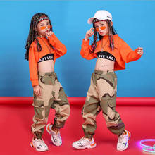 Kid Cool Ballroom Hip Hop Clothing Sweatshirt Top Crop Camouflage Running Casual Pants for Girl Jazz Dance Costume Clothes Wear 2024 - buy cheap