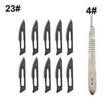 10 pc 11#--23# Carbon Steel Surgical Scalpel Blades + 1pc 4# Handle Scalpel DIY Cutting Tool PCB Repair Animal Surgical Knife 2024 - buy cheap