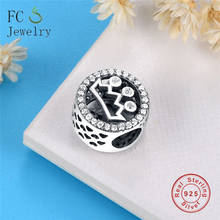 Openwork Crown Charm Bead with CZ Fit Original  Charms Bracelet 925 Silver Berloques Bead For DIY Jewelry Making 2024 - buy cheap