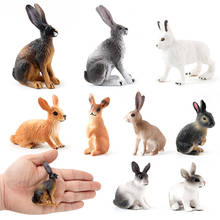 Simulation Animal Rabbit Model Action Figures Collection Miniature Cognition Educational Toys For Children Gift 2024 - buy cheap