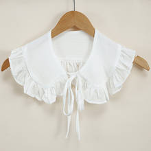 Camisa feminina coreana destacável coleiras meninas lapela branca falso colar decoração gargantilha blusa topos pescoço xale bowtie 2024 - compre barato