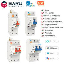 Ewelink tuya app 1p 2 10-100a 220v inteligente interruptor de interruptor de circuito wi-fi energia de alimentação kwh medidor voltímetro amperímetro tensão monitor 2024 - compre barato