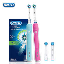 Oral b pro600-escova de dentes elétrica, higiene oral, cuidados odontológicos, recarregável, cabeças 3d, clareamento dos dentes para adultos 2024 - compre barato