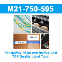Cinta de etiquetas de M21-750-595 superior, cinta negra sobre blanca, ancho de 19,1mm, longitud de 6,4 m para BMP21-LAB para BMP21-PLUS 2024 - compra barato