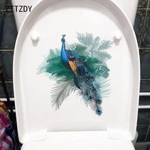 ZTTZDY 23,8 × 25,5 см Цвет живописи тушью "Павлин", классические настенные наклейки настенные модные WC Туалет Декор T2-1325 2024 - купить недорого