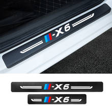 For BMW X6 Car door pedal carbon fiber protection sticker Car trunk anti-collision strip Sticker with car logo Auto Accessories 2024 - buy cheap