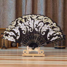 Party Wedding Prom Vintange Fans Chinese Style Folding Dance Fans Lace Fabric Silk Embroidery Hand Held Women Girl Photo Prop 2024 - buy cheap