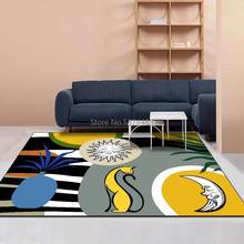 Alfombrilla personalizada para sala de estar, estera de moda con personalidad, tendencia, sol, luna, gato, amarillo, negro, azul, para dormitorio, 200x300cm 2024 - compra barato