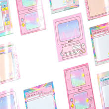 1pack/lot Kawaii Pink Memo Notepad Cartoon Computer Molding Paper Memo Stickers Stationery Message Label School Office Supplies 2024 - buy cheap