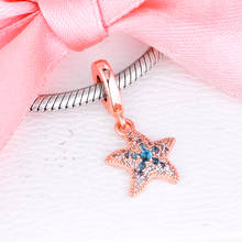 Beads fits for Necklaces Bracelets 100% 925 Sterling-Silver-Jewelry Sparkling Starfish Charms Free Shipping 2024 - buy cheap