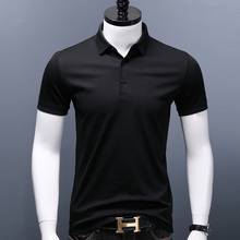 Camisa polo masculina de manga curta, plus size, cor sólida, algodão mercerizado, nova roupa, verão, casual, fashion, tops masculinos 2024 - compre barato