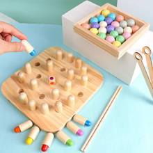 Rainbow Wooden Clip Go Game Set Dot Bead Board Game Toy Rainbow Clip Bead Montessori Educational Toys 2024 - buy cheap