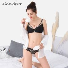Xianqifen sutiã de renda ultratransparente, conjunto de sutiãs sexy com renda curta push up, bralette plus size, lingerie íntima para meninas 2024 - compre barato